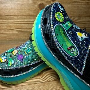 Rick & Morty Bling Mega Crocs Wedge Platform